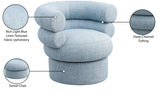 Valentina Linen Textured Fabric Swivel Accent Chair Light Blue from Meridian - Luna Furniture