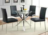 Vance Chrome Glass Top Dining Table with X-cross Base from Coaster - Luna Furniture