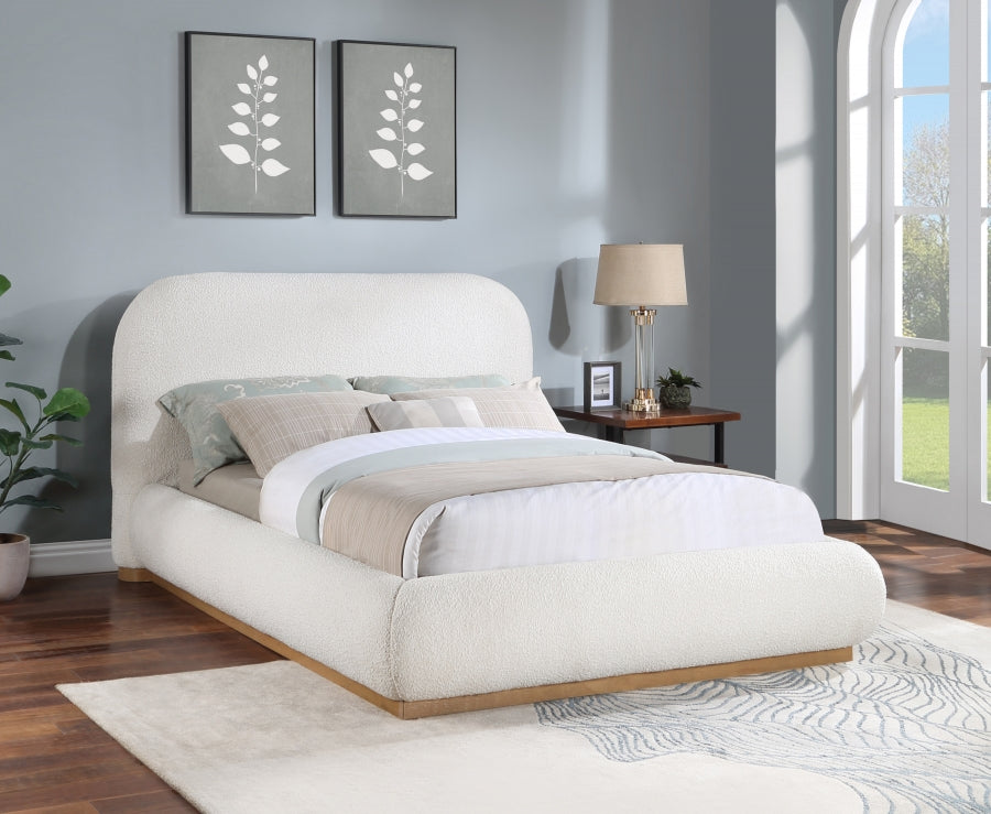 Vaughn Boucle Fabric Full Bed Cream from Meridian - Luna Furniture