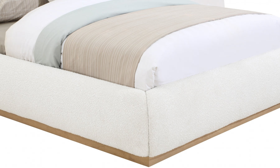 Vaughn Boucle Fabric Full Bed Cream from Meridian - Luna Furniture