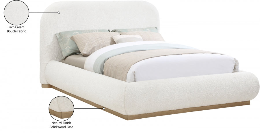 Vaughn Boucle Fabric Full Bed Cream from Meridian - Luna Furniture