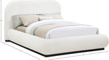 Vaughn Boucle Fabric Full Bed Cream from Meridian - Luna Furniture