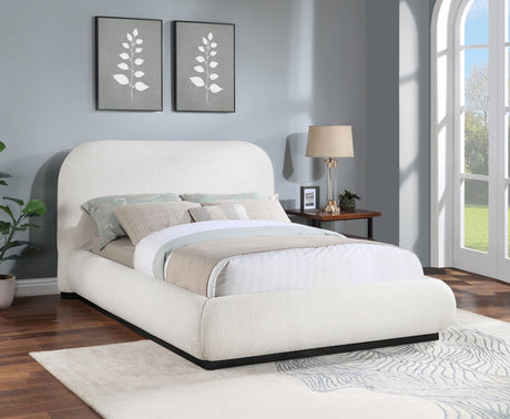 Vaughn Boucle Fabric Full Bed Cream from Meridian - Luna Furniture