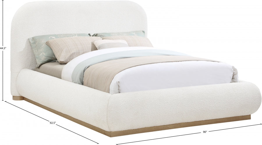 Vaughn Boucle Fabric King Bed Cream from Meridian - Luna Furniture