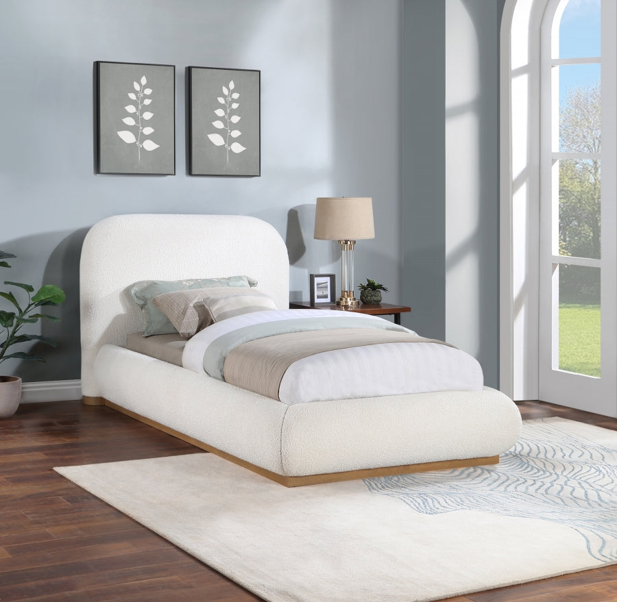 Vaughn Boucle Fabric Twin Bed Cream from Meridian - Luna Furniture