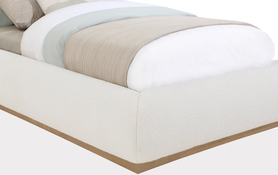 Vaughn Boucle Fabric Twin Bed Cream from Meridian - Luna Furniture