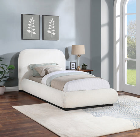 Vaughn Boucle Fabric Twin Bed Cream from Meridian - Luna Furniture