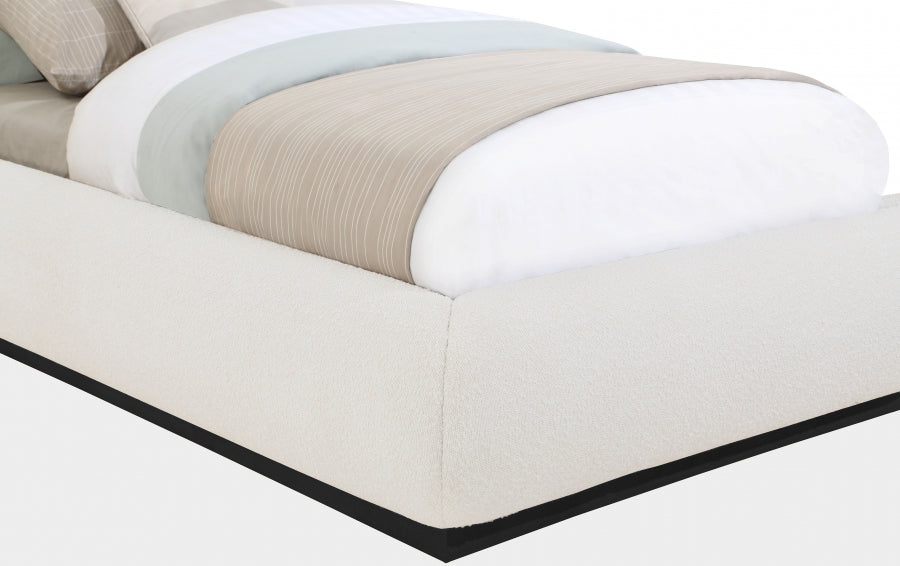 Vaughn Boucle Fabric Twin Twin Bed Cream from Meridian - Luna Furniture