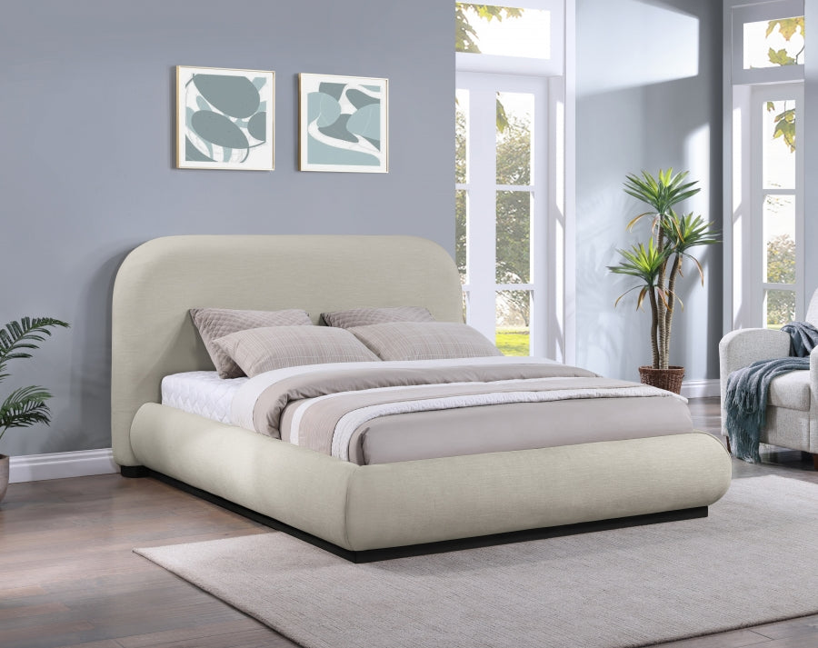 Vaughn Chenille Fabric King Bed Beige from Meridian - Luna Furniture