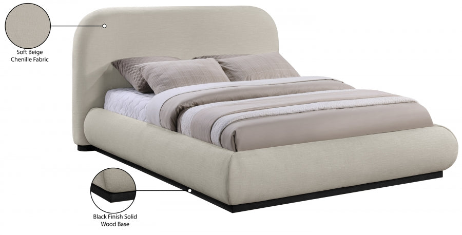 Vaughn Chenille Fabric King Bed Beige from Meridian - Luna Furniture