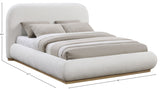 Vaughn Chenille Fabric King Bed Cream from Meridian - Luna Furniture