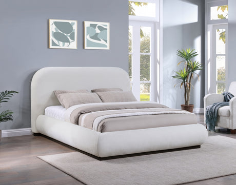 Vaughn Chenille Fabric King Bed Cream from Meridian - Luna Furniture