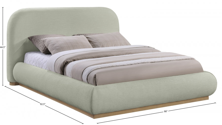 Vaughn Chenille Fabric King Bed Mint from Meridian - Luna Furniture