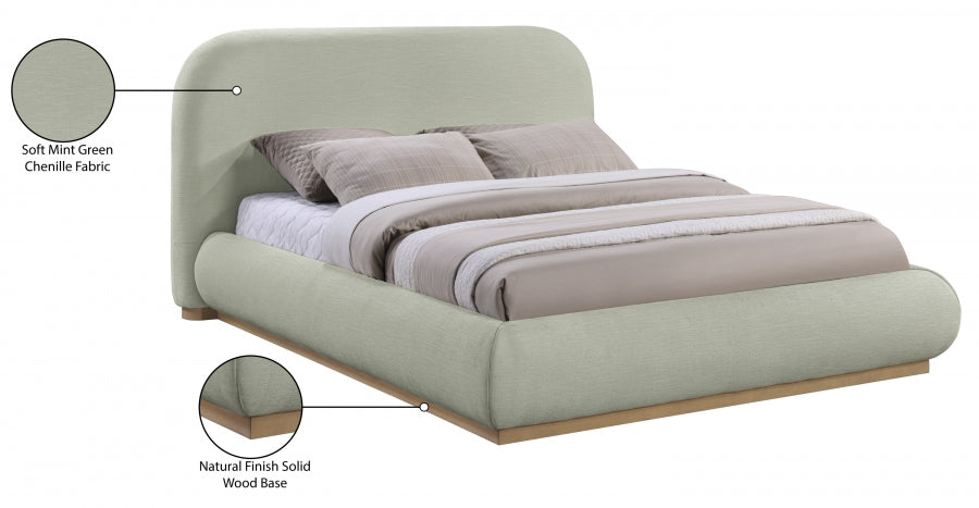 Vaughn Chenille Fabric King Bed Mint from Meridian - Luna Furniture