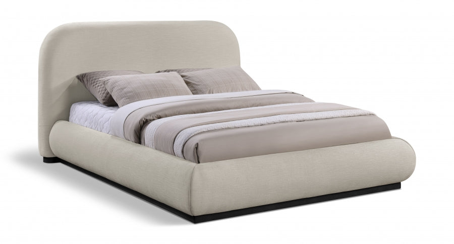 Vaughn Chenille Fabric Queen Bed Beige from Meridian - Luna Furniture