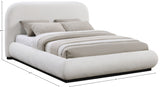 Vaughn Chenille Fabric Queen Bed Cream from Meridian - Luna Furniture