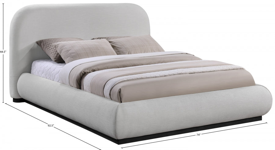 Vaughn Chenille Fabric Queen Bed Grey from Meridian - Luna Furniture