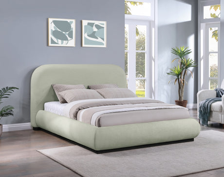 Vaughn Chenille Fabric Queen Bed Mint from Meridian - Luna Furniture