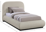 Vaughn Chenille Fabric Twin Bed Beige from Meridian - Luna Furniture