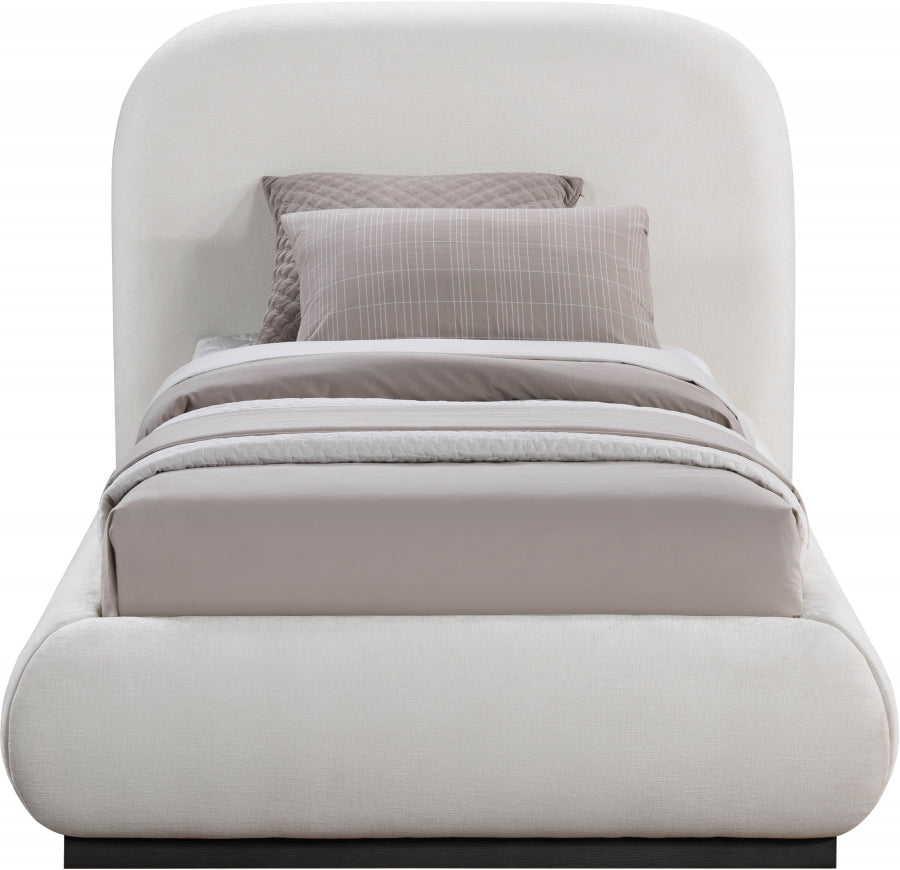 Vaughn Chenille Fabric Twin Bed Cream from Meridian - Luna Furniture