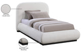 Vaughn Chenille Fabric Twin Bed Cream from Meridian - Luna Furniture