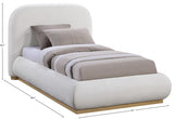 Vaughn Chenille Fabric Twin Twin Bed Cream from Meridian - Luna Furniture