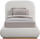 Vaughn Chenille Fabric Twin Twin Bed Cream from Meridian - Luna Furniture