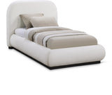 Vaughn Linen Textured FabricTwin Twin Bed Cream from Meridian - Luna Furniture