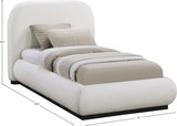 Vaughn Linen Textured FabricTwin Twin Bed Cream from Meridian - Luna Furniture