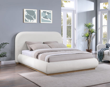 Vaughn Linen Textured King Bed Cream from Meridian - Luna Furniture