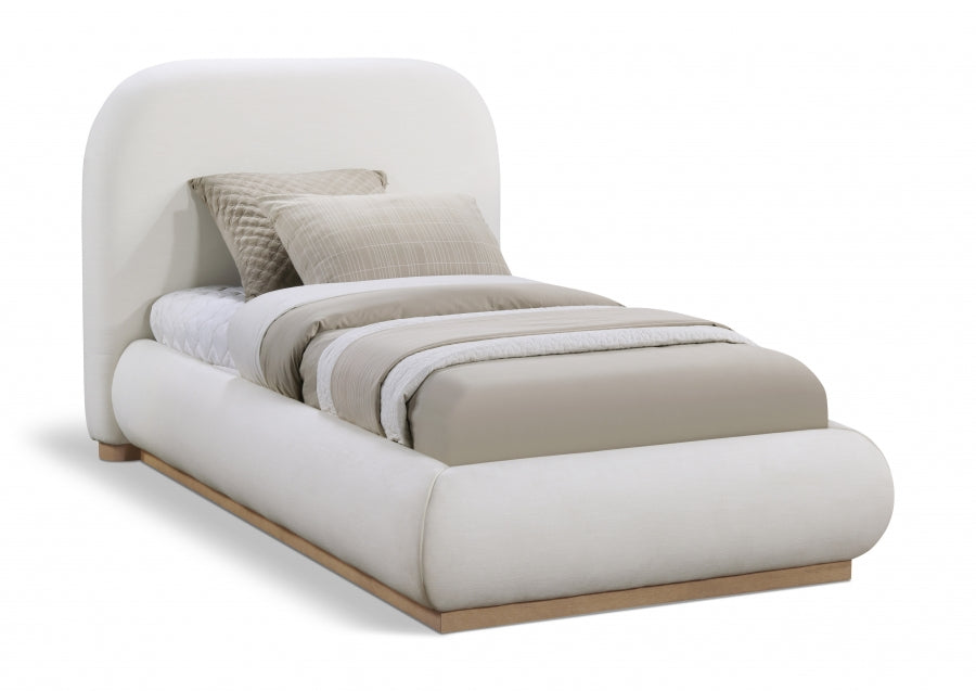 Vaughn Linen Textured Twin Bed Cream from Meridian - Luna Furniture