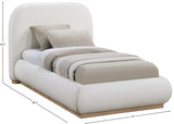 Vaughn Linen Textured Twin Bed Cream from Meridian - Luna Furniture