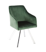 Veena Channeled Back Swivel Dining Chair Green from Coaster - Luna Furniture