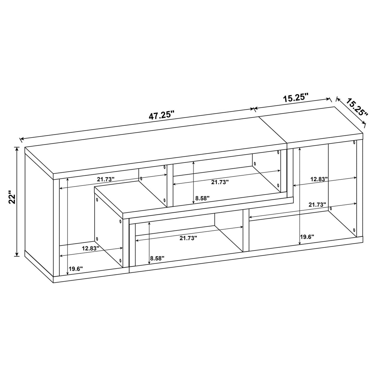 Velma Convertible TV Console/Bookcase White from Coaster - Luna Furniture