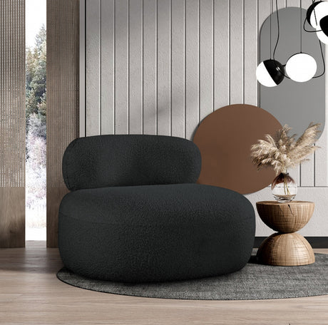 Venti Boucle Fabric Living Room Chair Black from Meridian - Luna Furniture