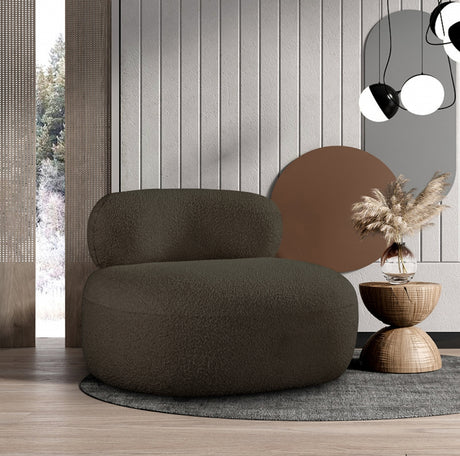 Venti Boucle Fabric Living Room Chair Brown from Meridian - Luna Furniture