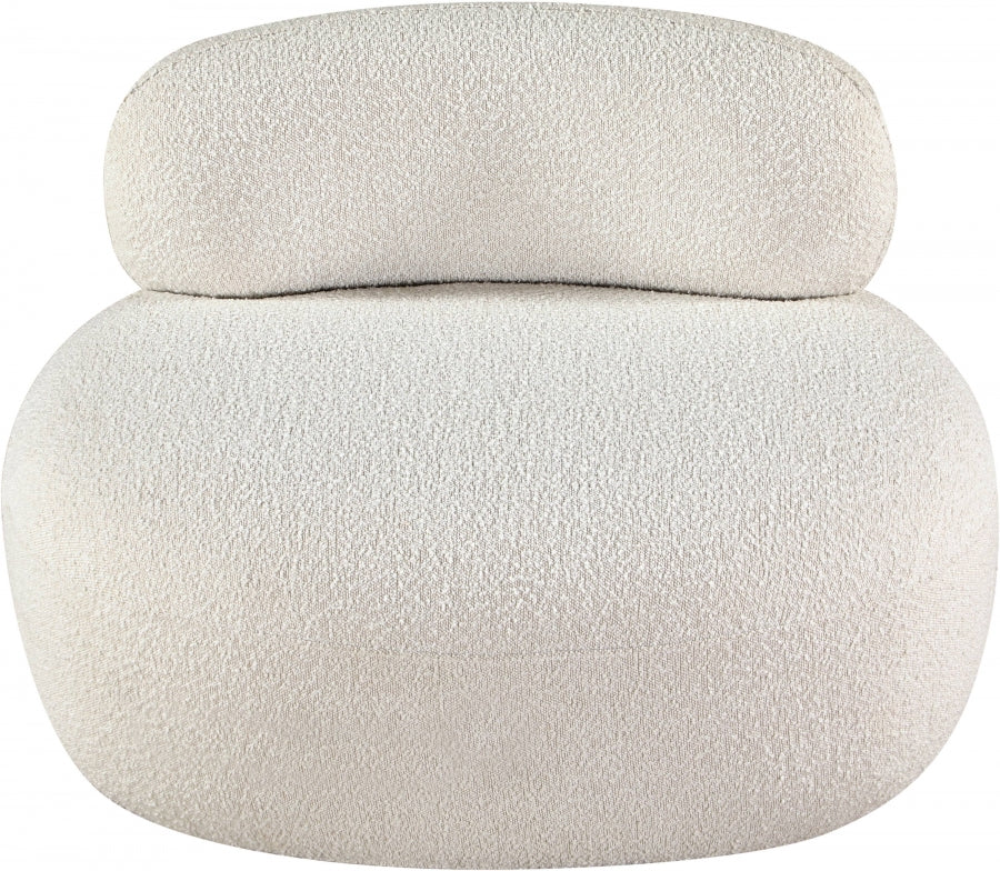 Venti Boucle Fabric Living Room Chair Cream from Meridian - Luna Furniture