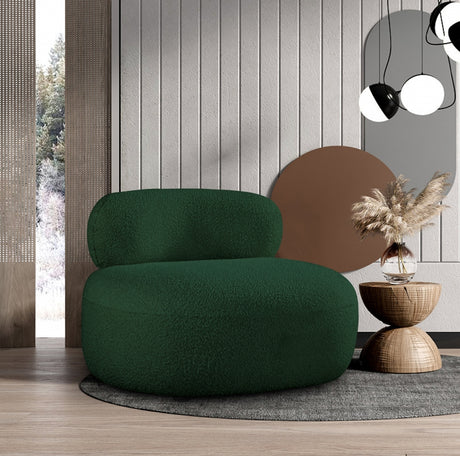 Venti Boucle Fabric Living Room Chair Green from Meridian - Luna Furniture