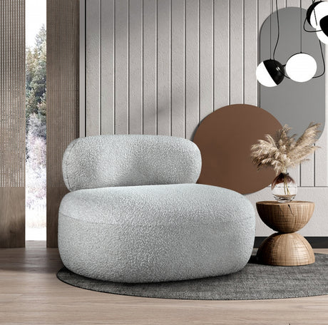 Venti Boucle Fabric Living Room Chair Grey from Meridian - Luna Furniture