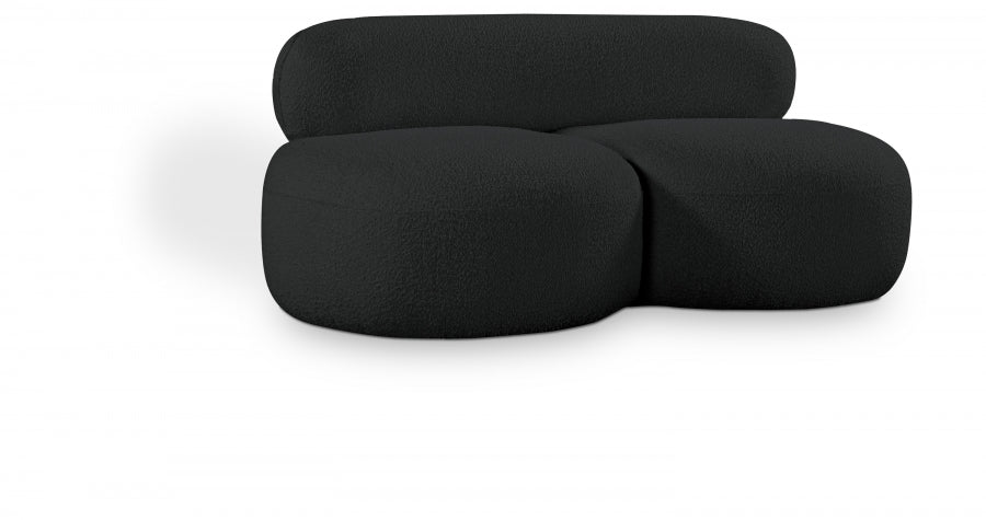 Venti Boucle Fabric Loveseat Black from Meridian - Luna Furniture