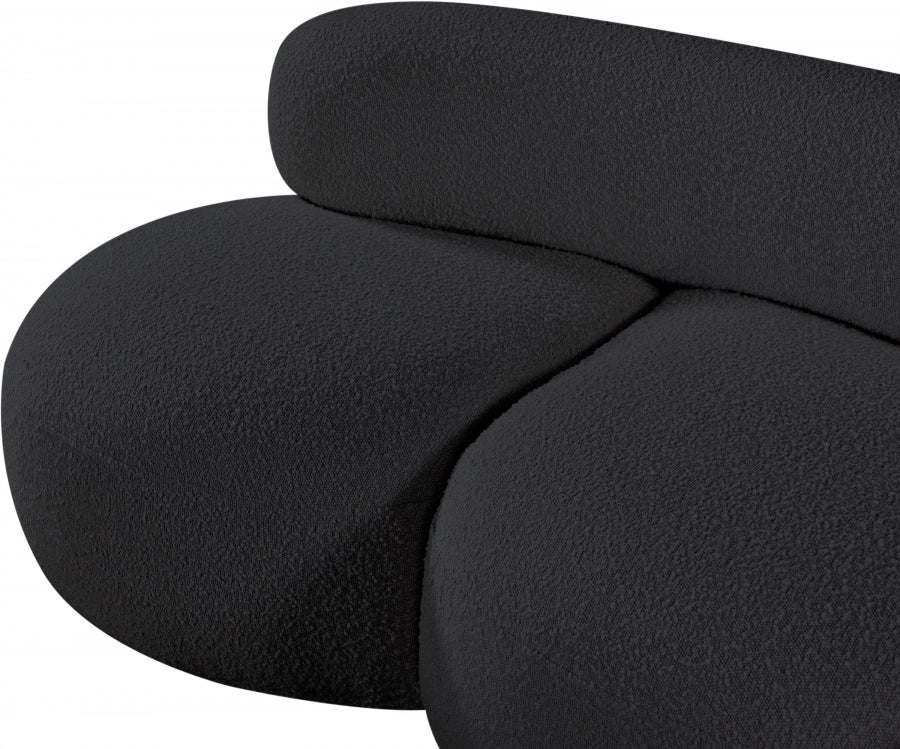 Venti Boucle Fabric Loveseat Black from Meridian - Luna Furniture