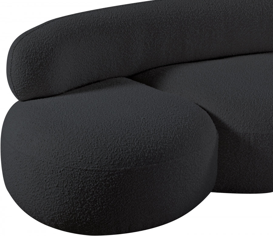 Venti Boucle Fabric Loveseat Black from Meridian - Luna Furniture