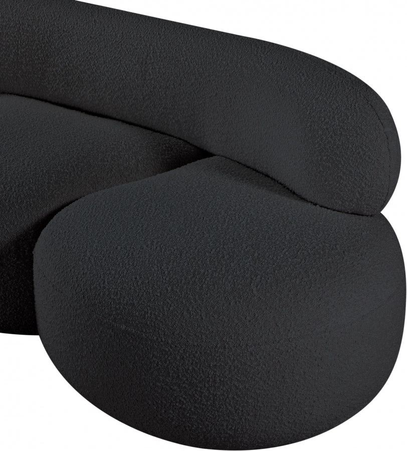 Venti Boucle Fabric Loveseat Black from Meridian - Luna Furniture