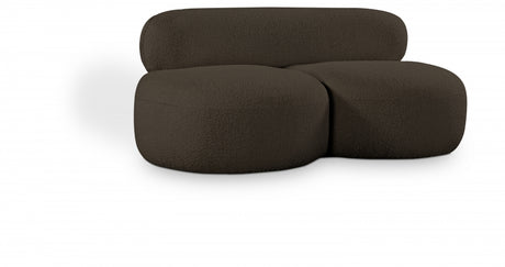 Venti Boucle Fabric Loveseat Brown from Meridian - Luna Furniture