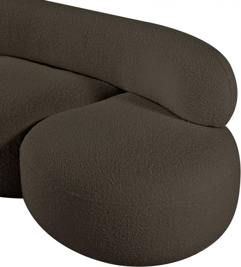 Venti Boucle Fabric Loveseat Brown from Meridian - Luna Furniture