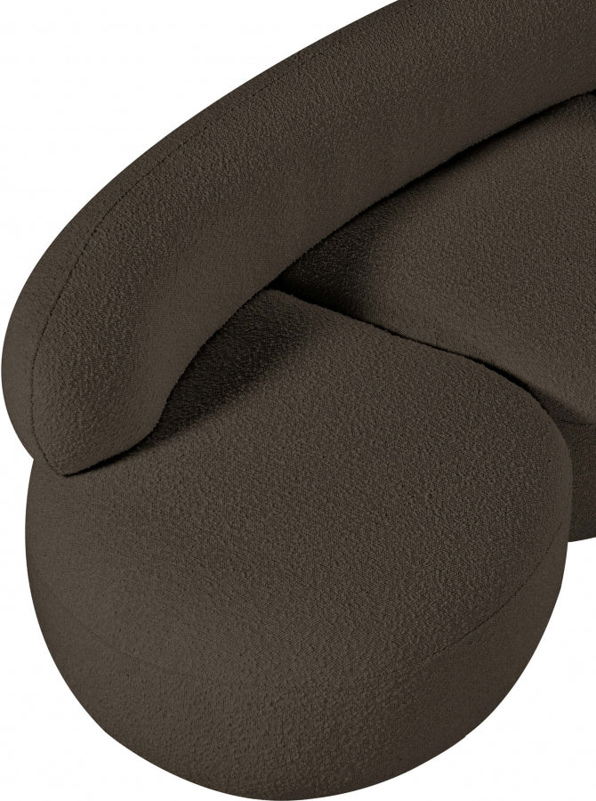 Venti Boucle Fabric Loveseat Brown from Meridian - Luna Furniture