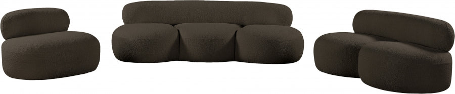 Venti Boucle Fabric Loveseat Brown from Meridian - Luna Furniture