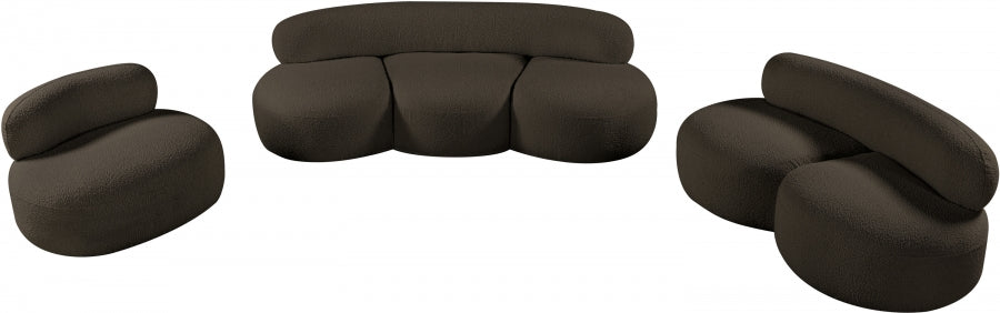 Venti Boucle Fabric Loveseat Brown from Meridian - Luna Furniture