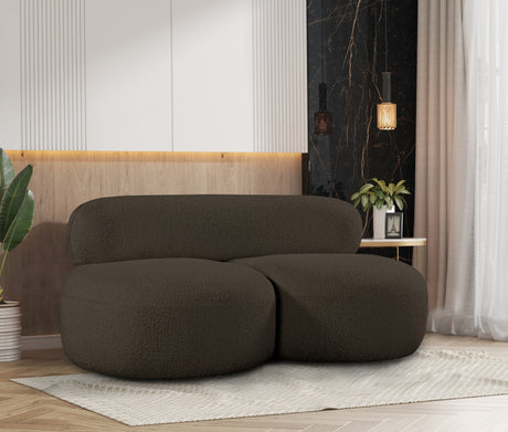 Venti Boucle Fabric Loveseat Brown from Meridian - Luna Furniture