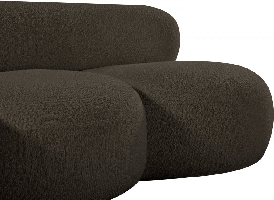 Venti Boucle Fabric Loveseat Brown from Meridian - Luna Furniture